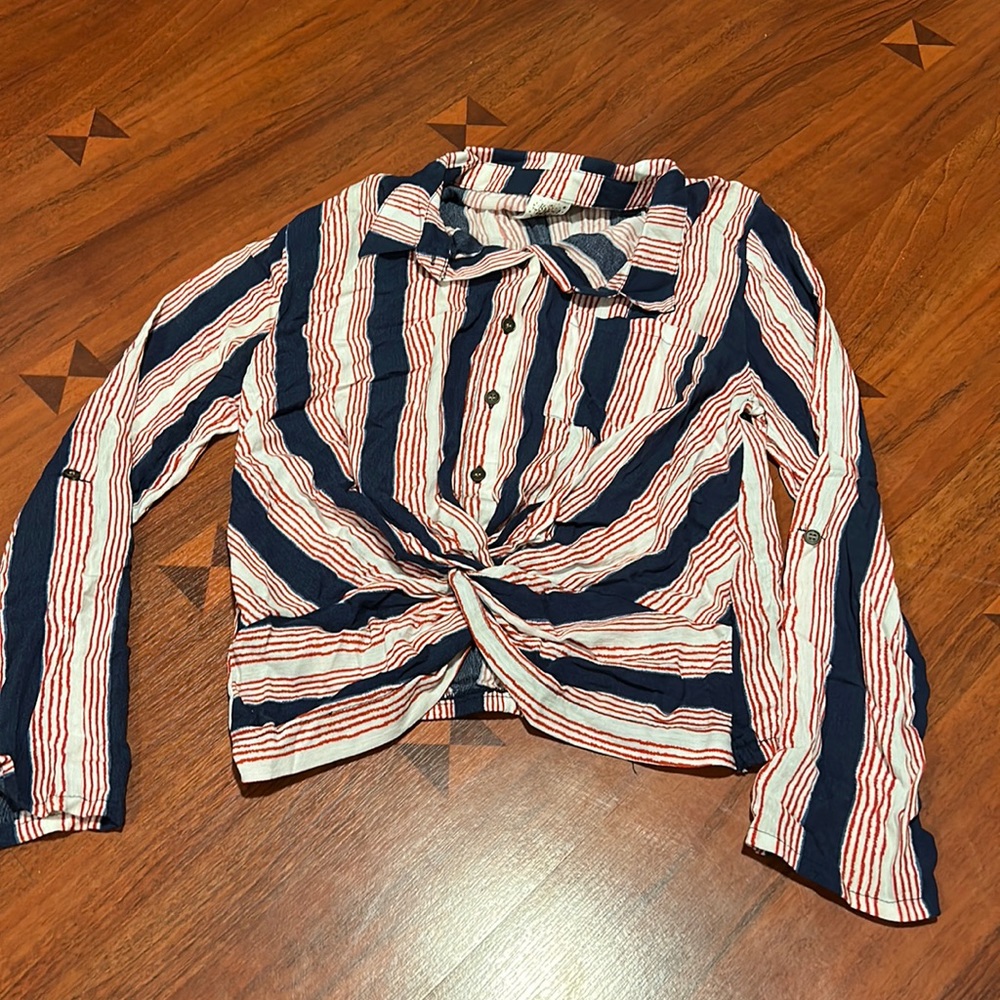 SELF ESTEEM polo beach striped top
